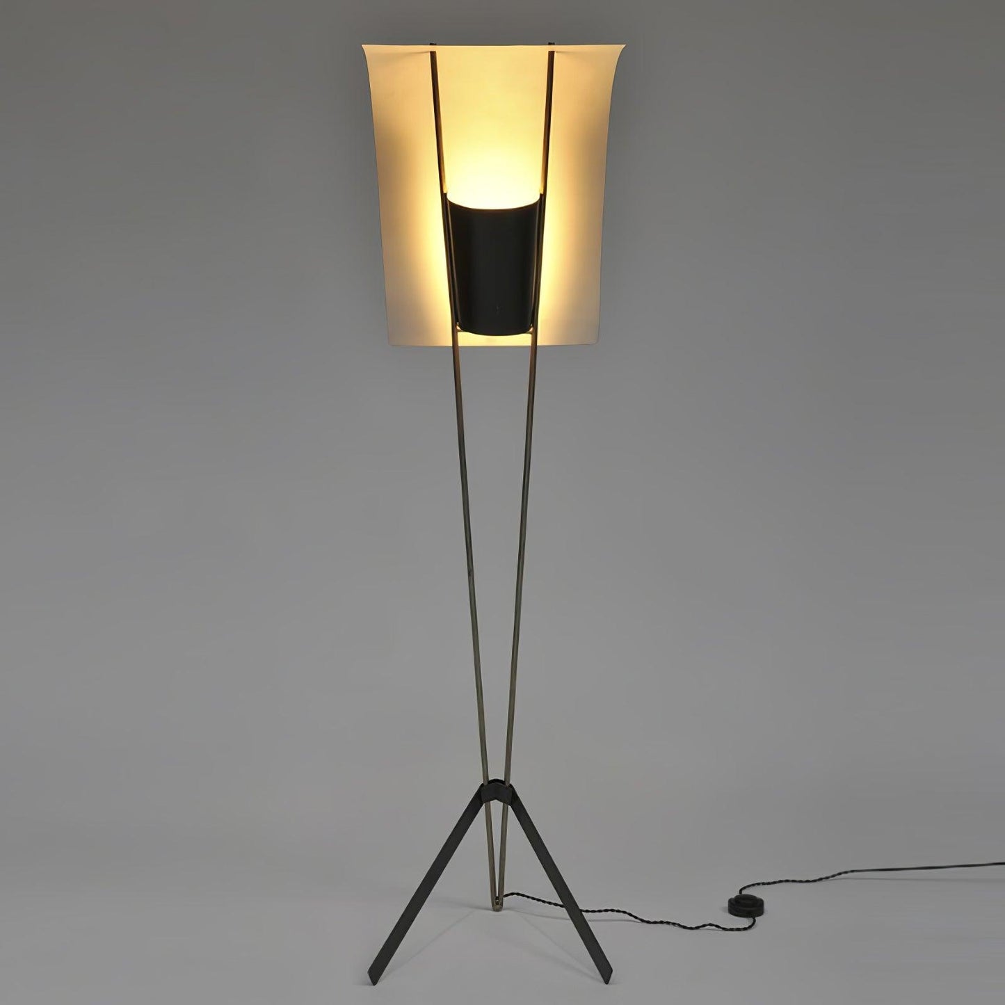 Kite Floor Lamp with LED and Hand-Hammered Brass Shade