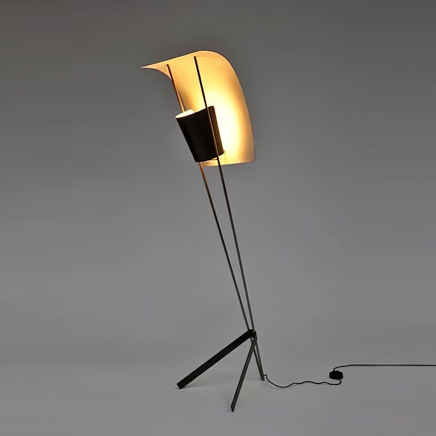 Kite Floor Lamp with LED and Hand-Hammered Brass Shade