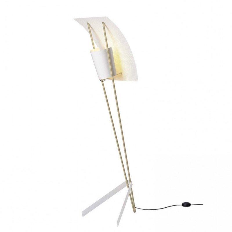 Kite Floor Lamp with LED and Hand-Hammered Brass Shade