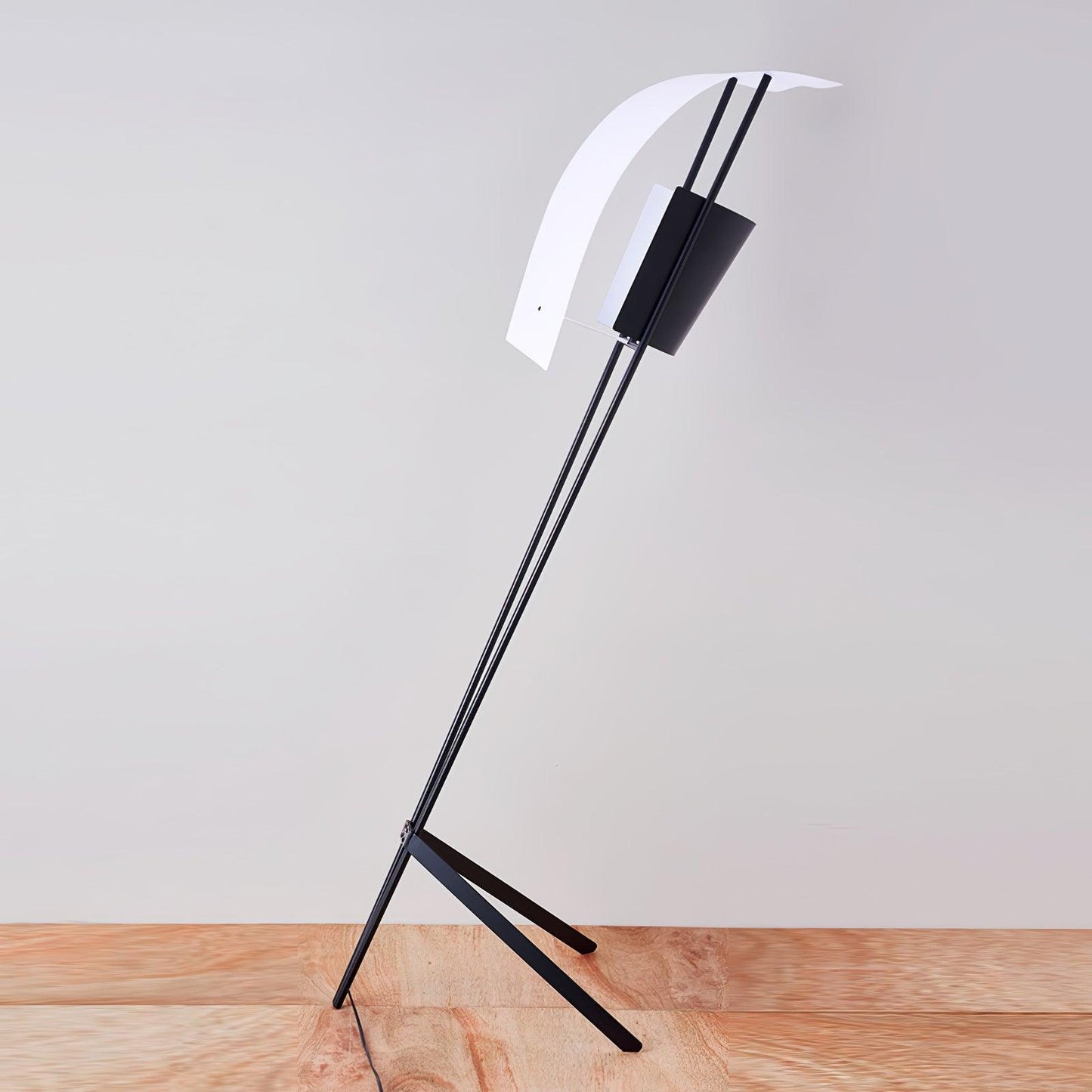Kite Floor Lamp with LED and Hand-Hammered Brass Shade