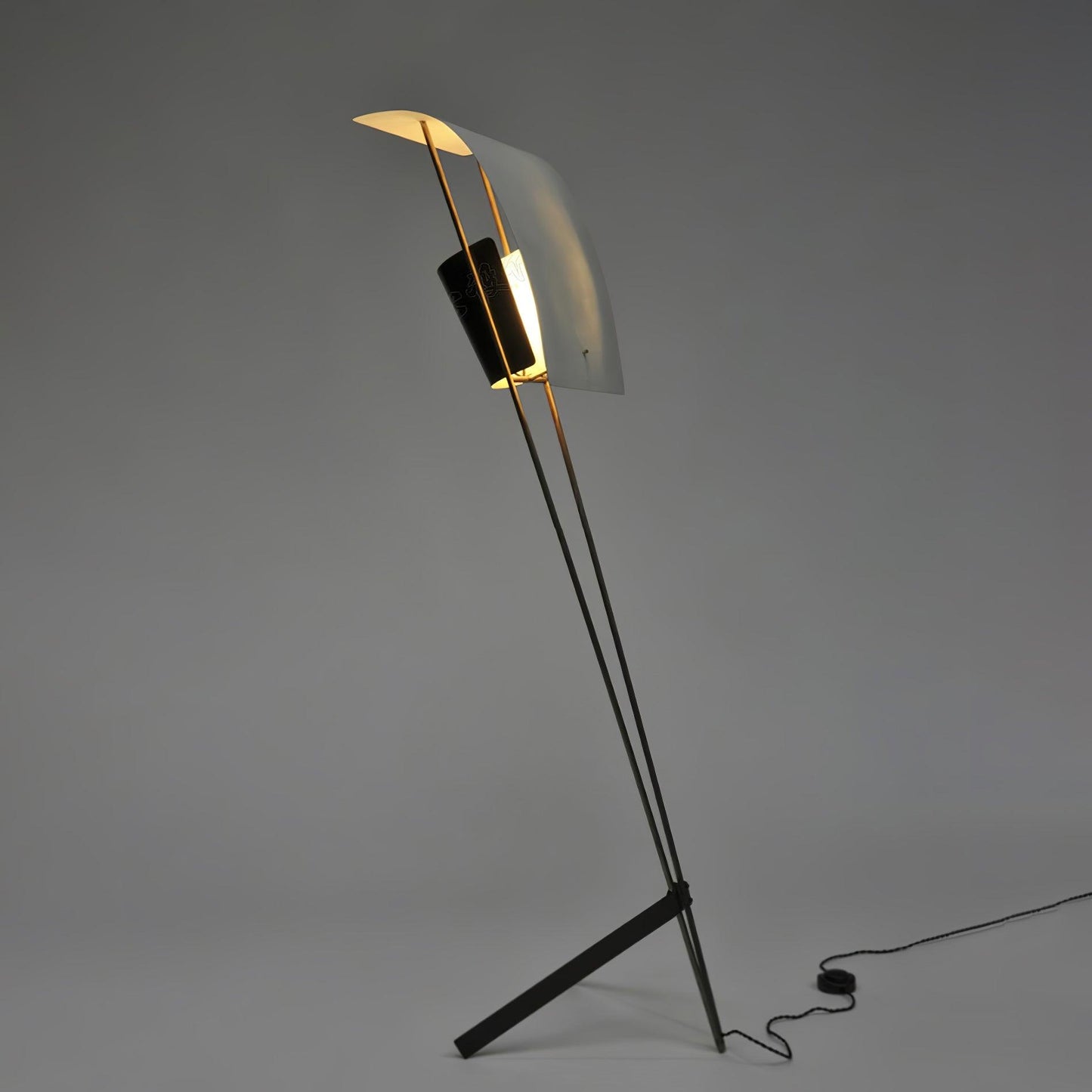 Kite Floor Lamp with LED and Hand-Hammered Brass Shade