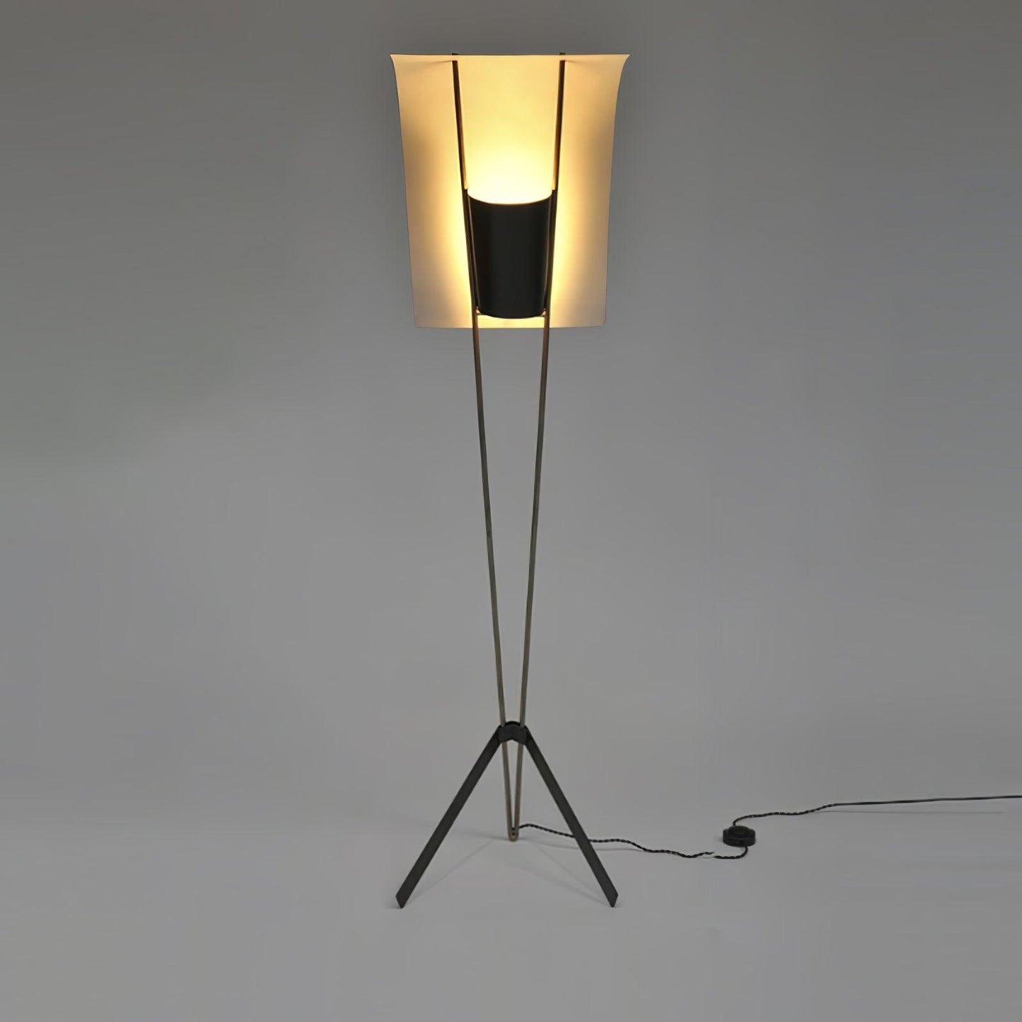 Kite Floor Lamp with LED and Hand-Hammered Brass Shade