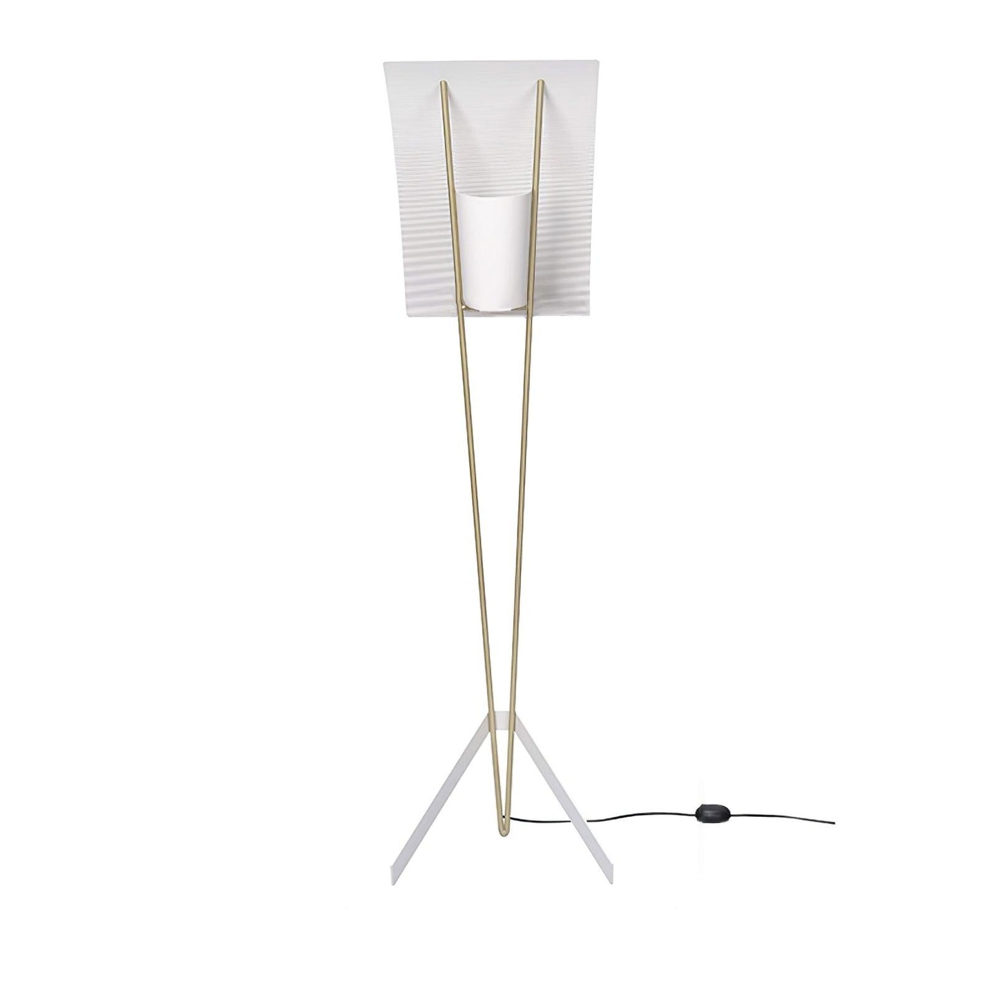 Kite Floor Lamp with LED and Hand-Hammered Brass Shade