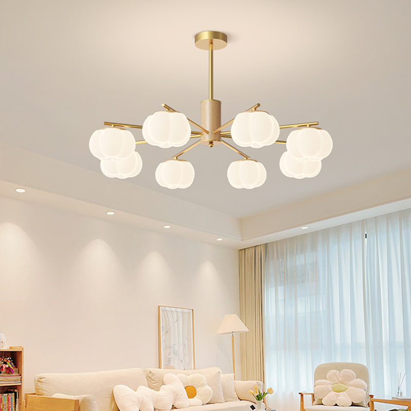 Creative Wooden Cotton Balls Chandelier for Living Room