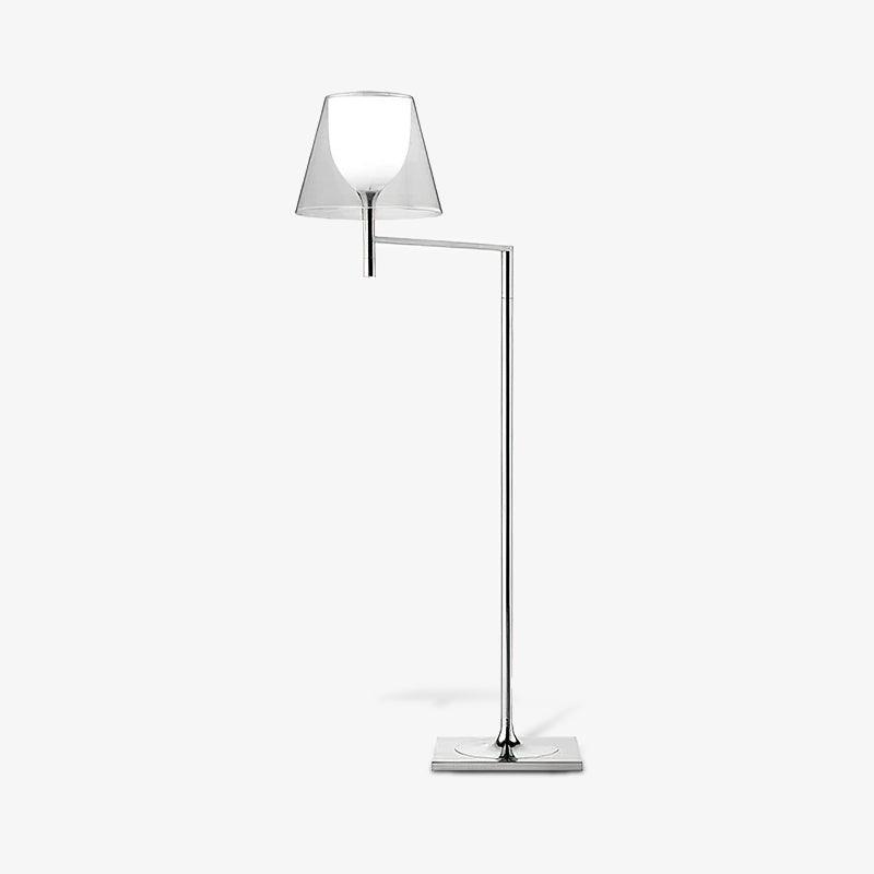 Chrome Prism Bending Floor Light with Adjustable Arm