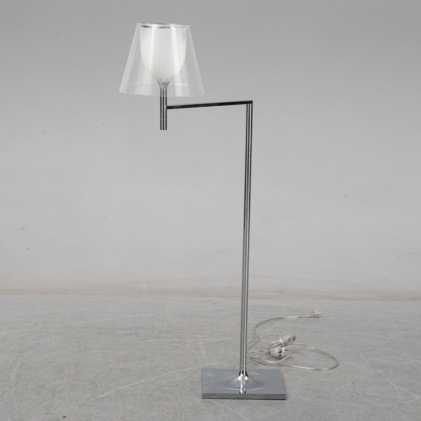 Chrome Prism Bending Floor Light with Adjustable Arm