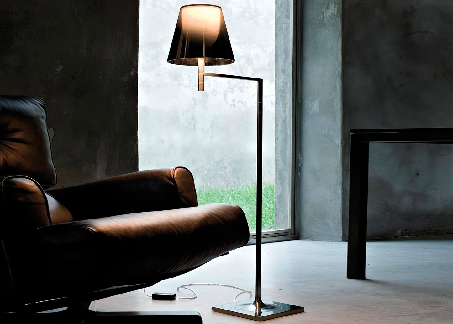 Chrome Prism Bending Floor Light with Adjustable Arm
