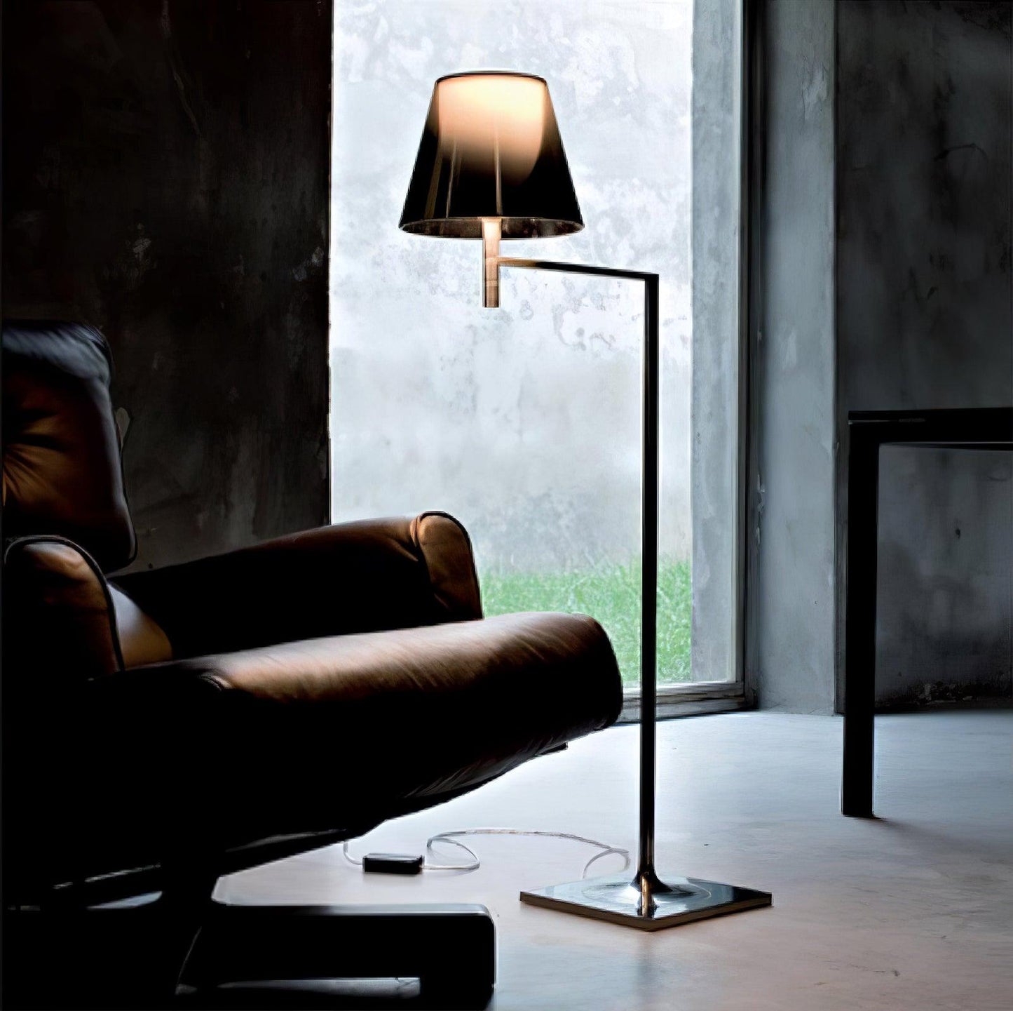 Chrome Prism Bending Floor Light with Adjustable Arm