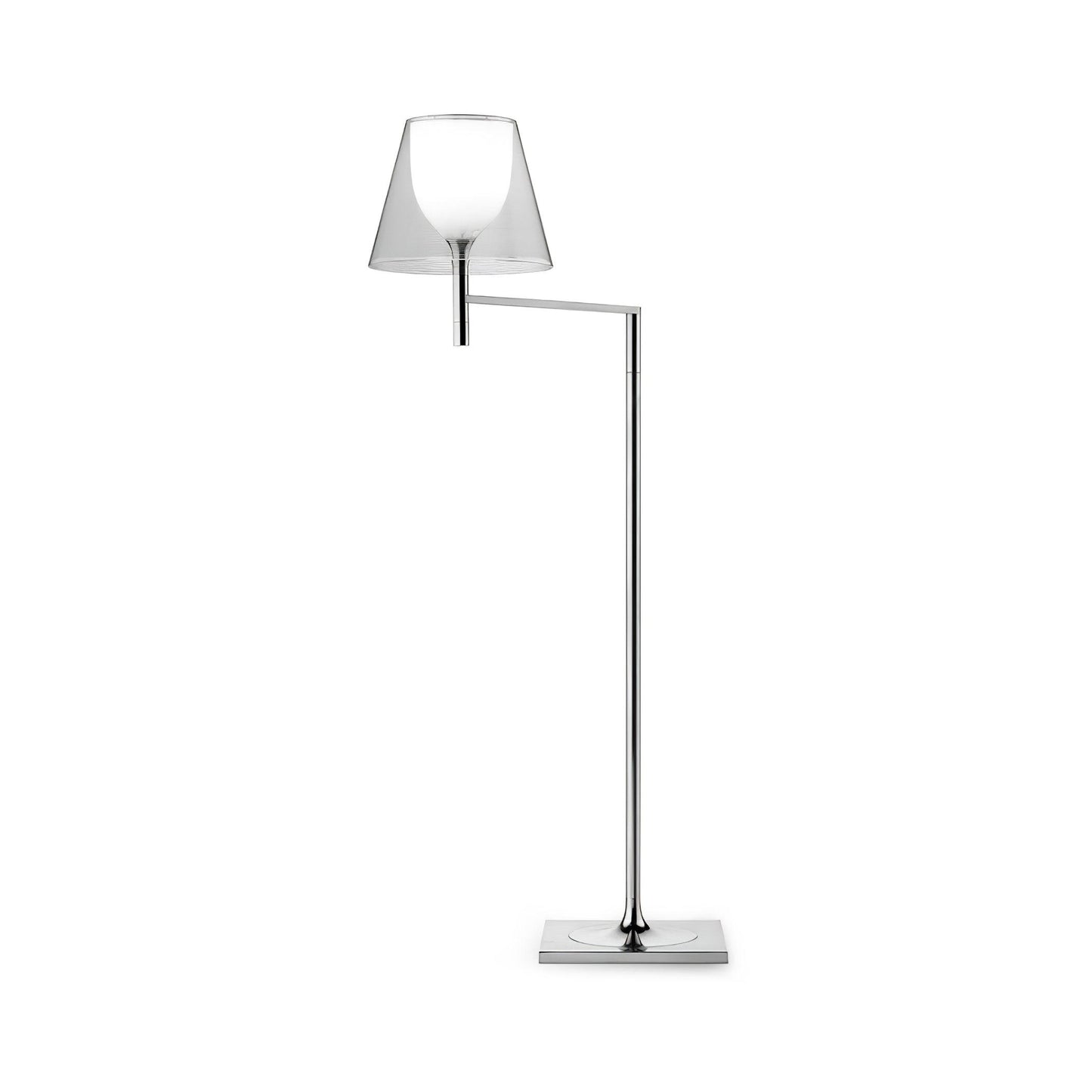 Chrome Prism Bending Floor Light with Adjustable Arm