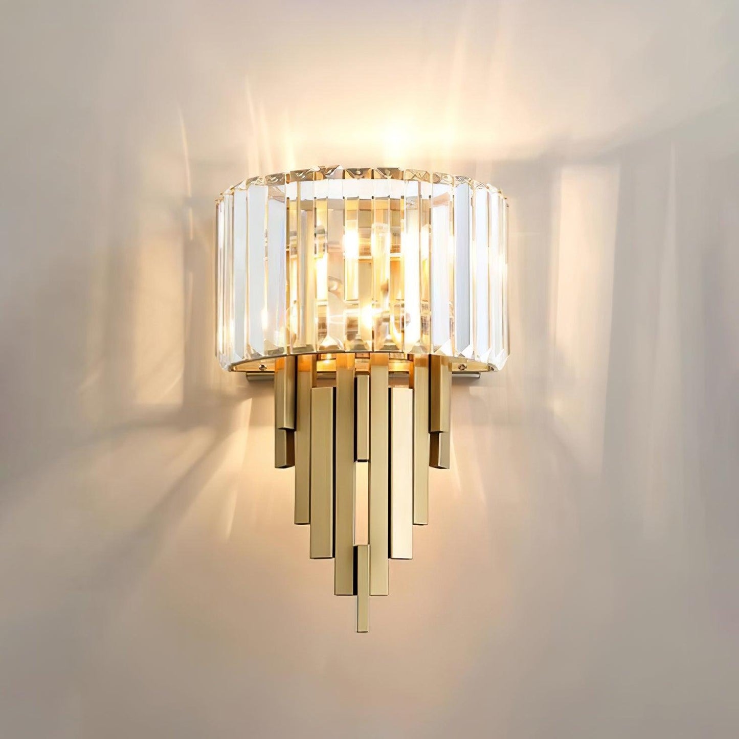 Kubica Crystal Wall Lamp - Modern LED Lighting - Gold Finish