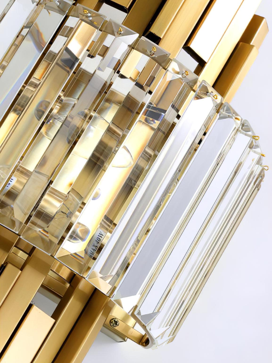 Kubica Crystal Wall Lamp - Modern LED Lighting - Gold Finish