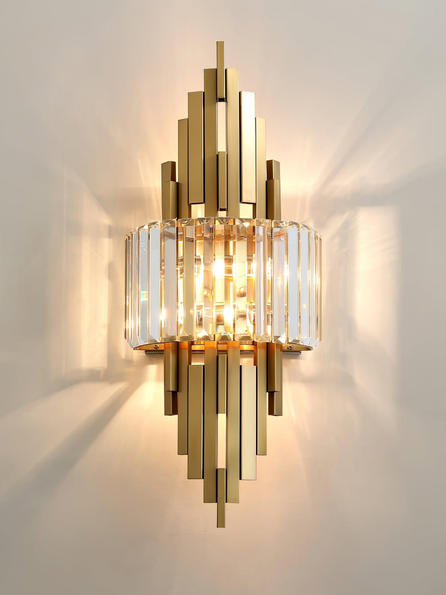 Kubica Crystal Wall Lamp - Modern LED Lighting - Gold Finish