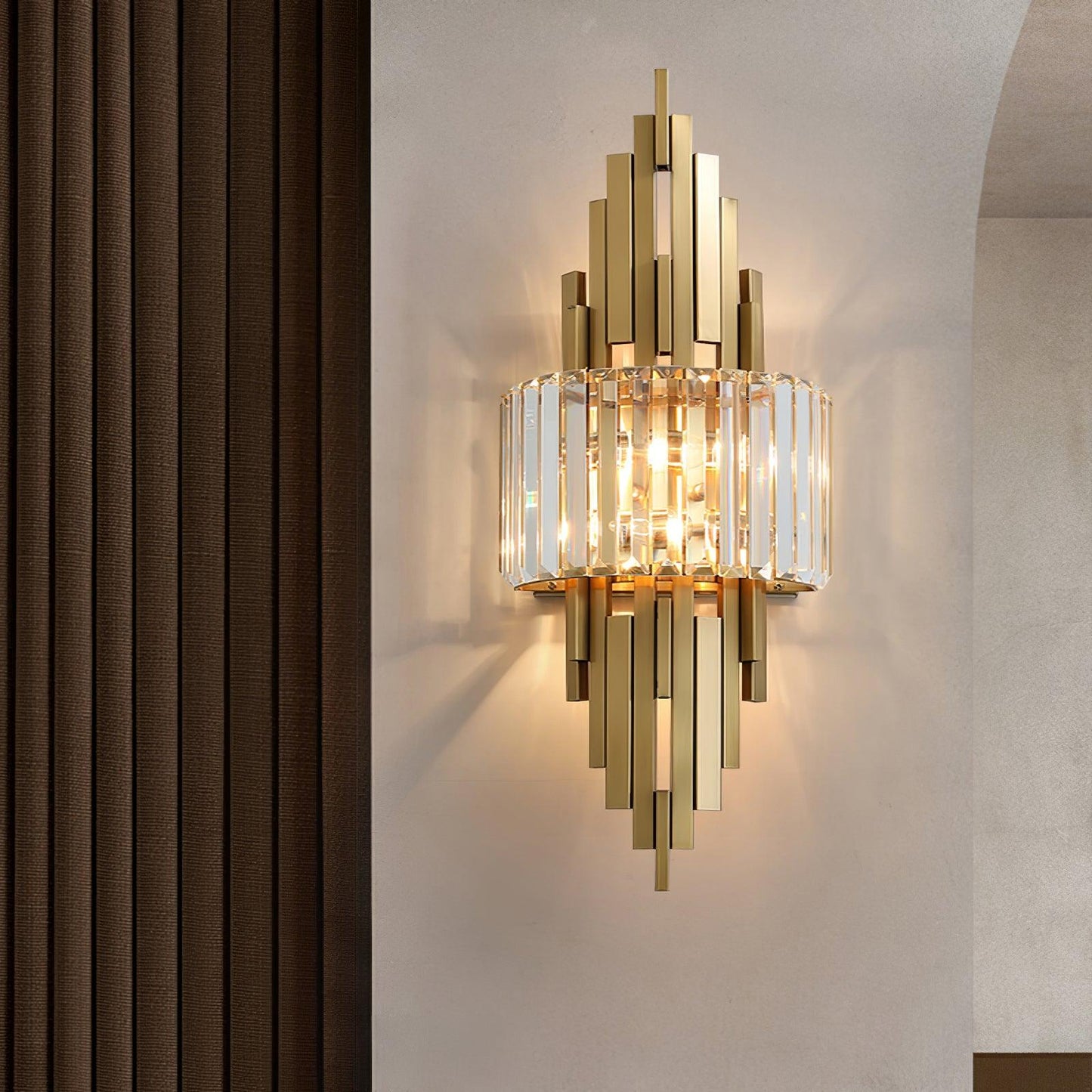 Kubica Crystal Wall Lamp - Modern LED Lighting - Gold Finish