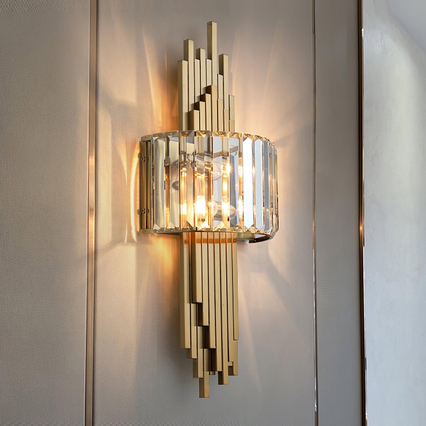 Kubica Crystal Wall Lamp - Modern LED Lighting - Gold Finish