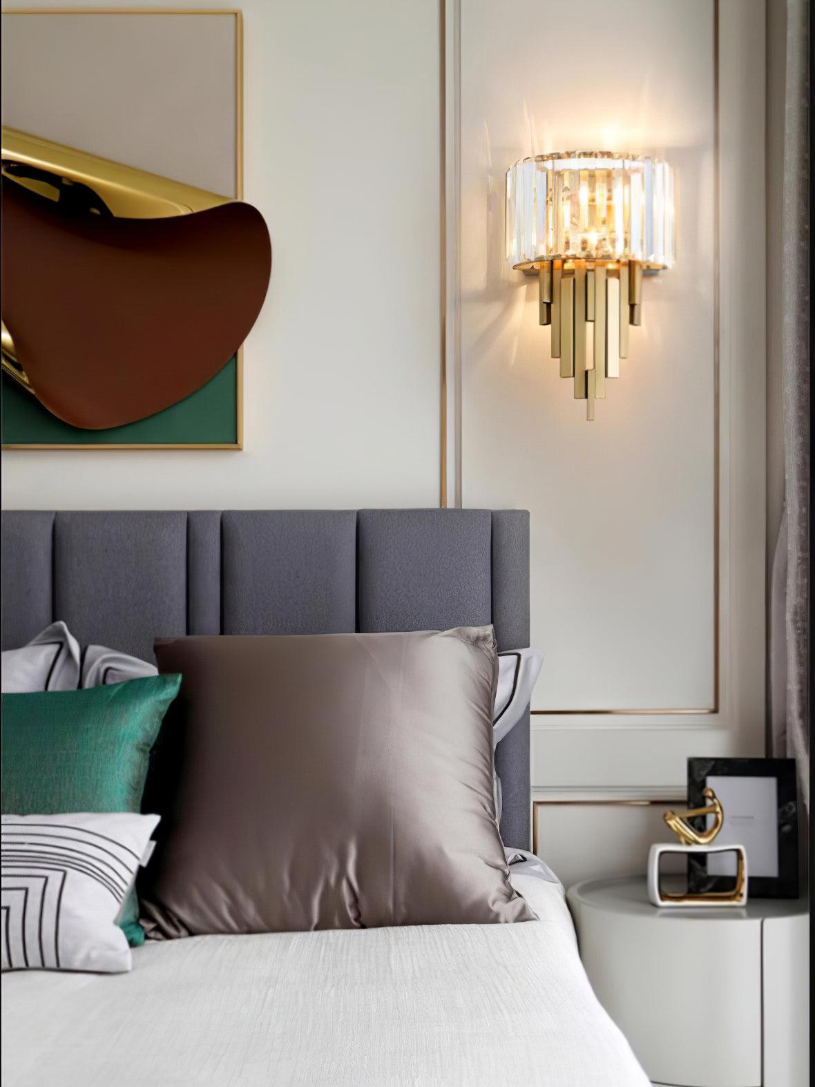 Kubica Crystal Wall Lamp - Modern LED Lighting - Gold Finish