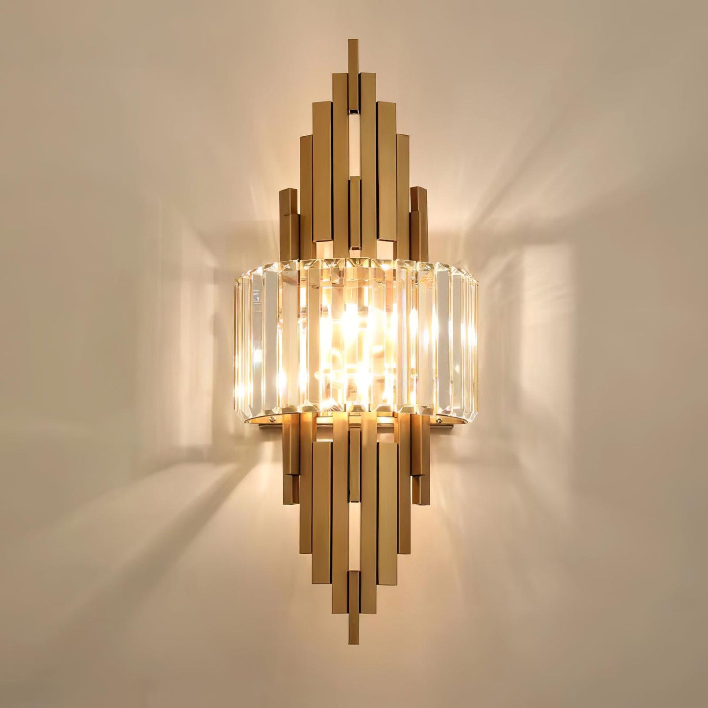 Kubica Crystal Wall Lamp - Modern LED Lighting - Gold Finish