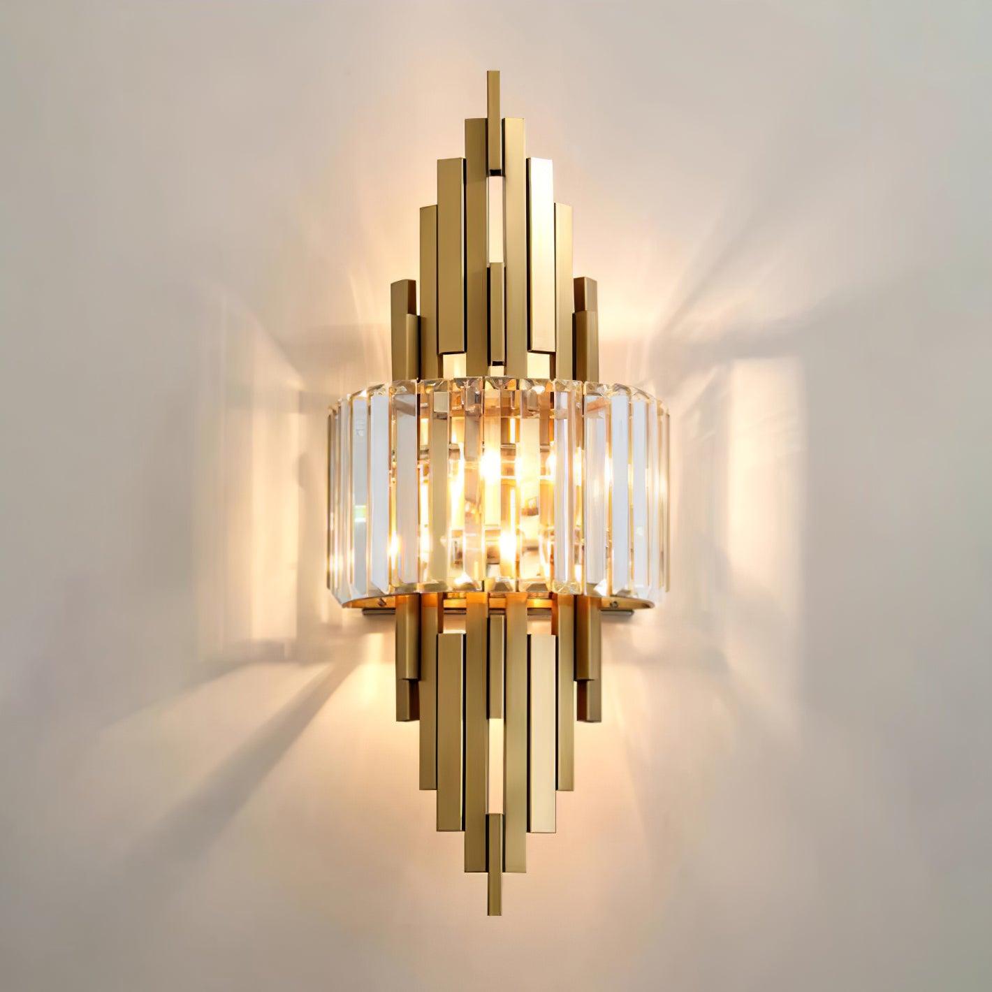 Kubica Crystal Wall Lamp - Modern LED Lighting - Gold Finish