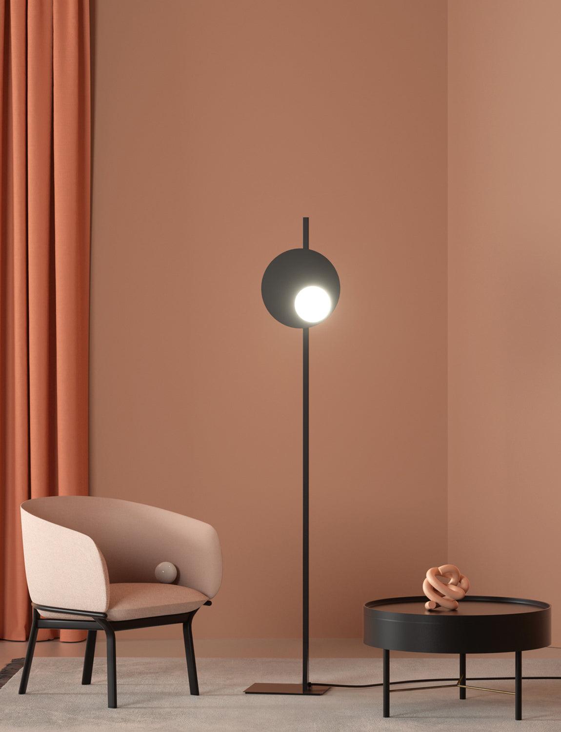 Kwic Floor Lamp with LED Light, Modern Design, Black