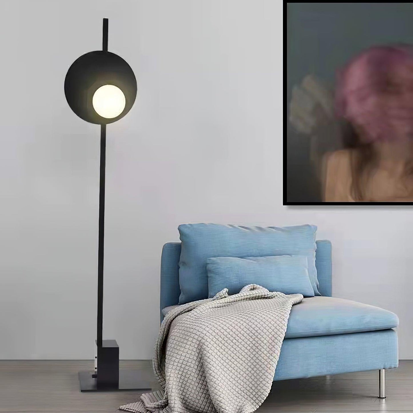 Kwic Floor Lamp with LED Light, Modern Design, Black
