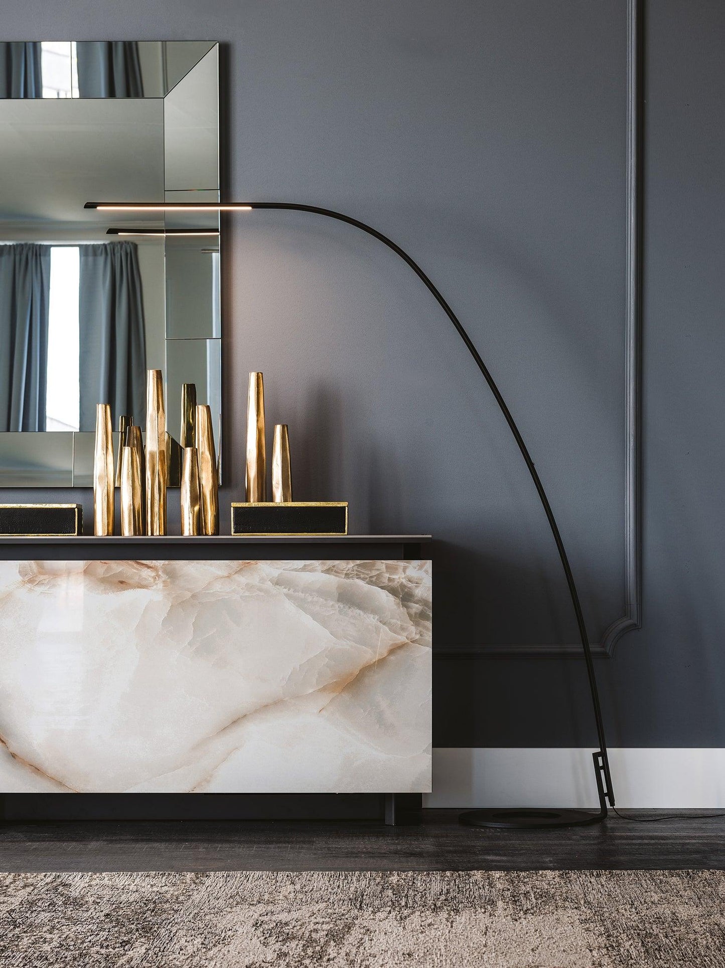 Lampo Floor Lamp - Modern LED Arc Light for Living Room
