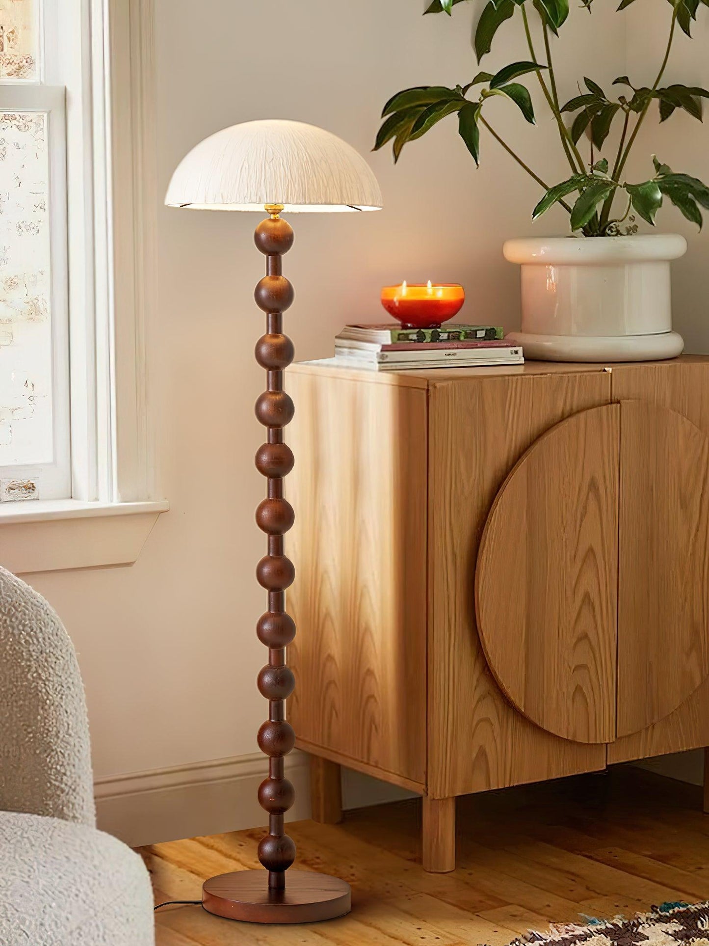 Lanvin Floor Lamp - LED Reading Light with White Shade