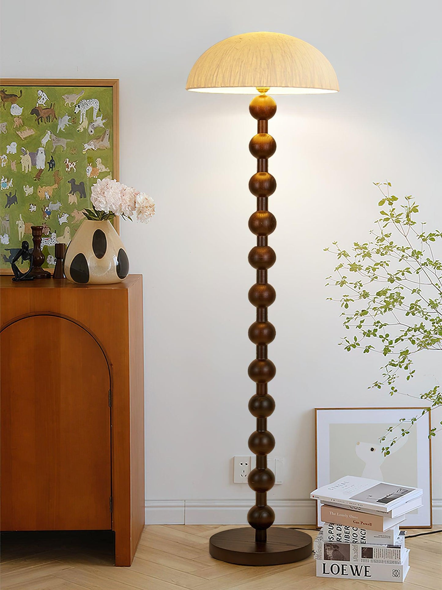 Lanvin Floor Lamp - LED Reading Light with White Shade