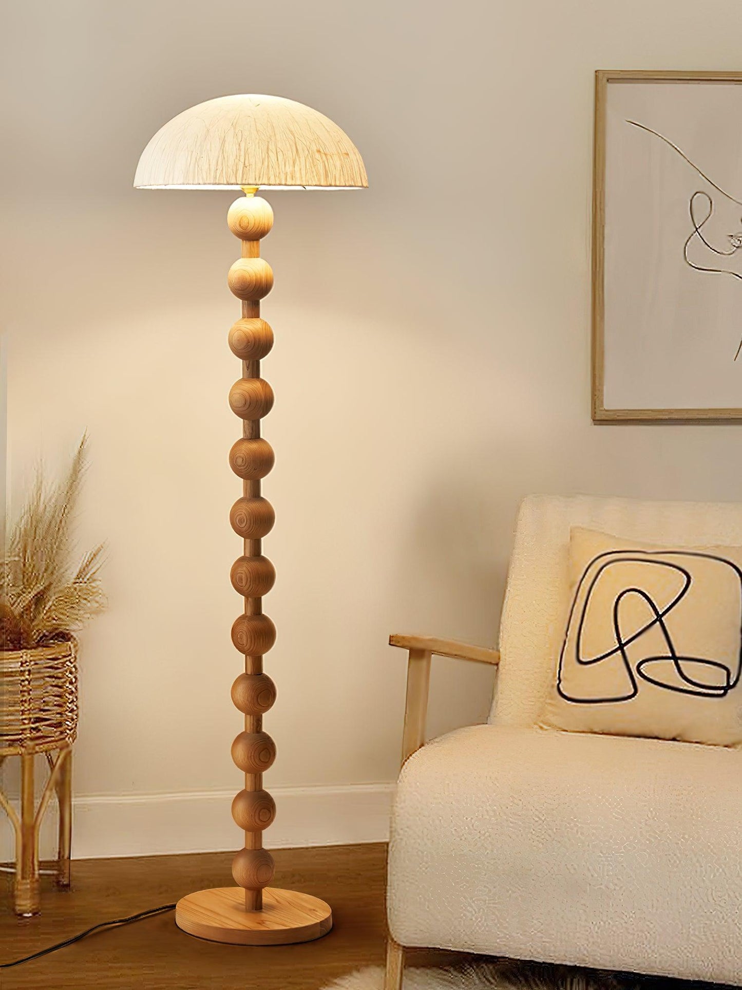 Lanvin Floor Lamp - LED Reading Light with White Shade