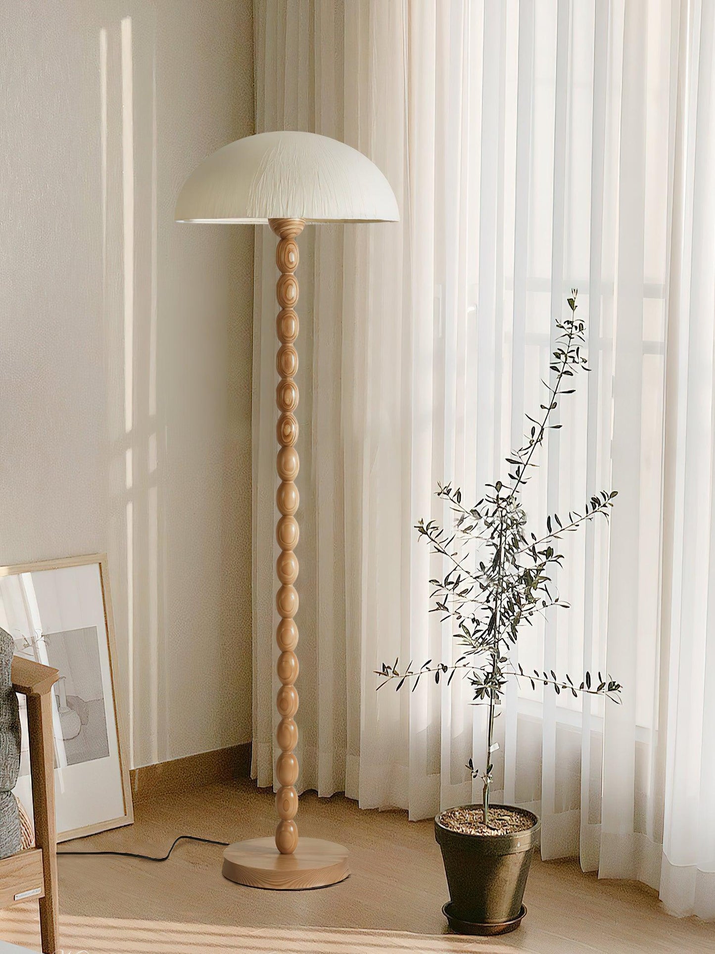Lanvin Floor Lamp - LED Reading Light with White Shade