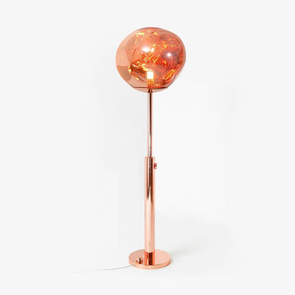 Lava Art Floor Lamp with LED, Dimmable, Copper Finish