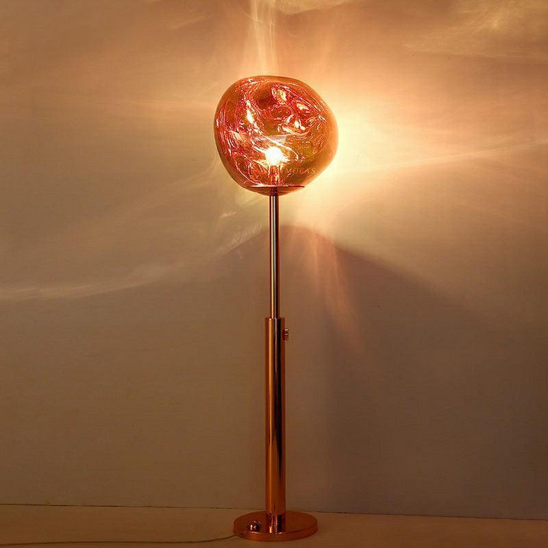 Lava Art Floor Lamp with LED, Dimmable, Copper Finish