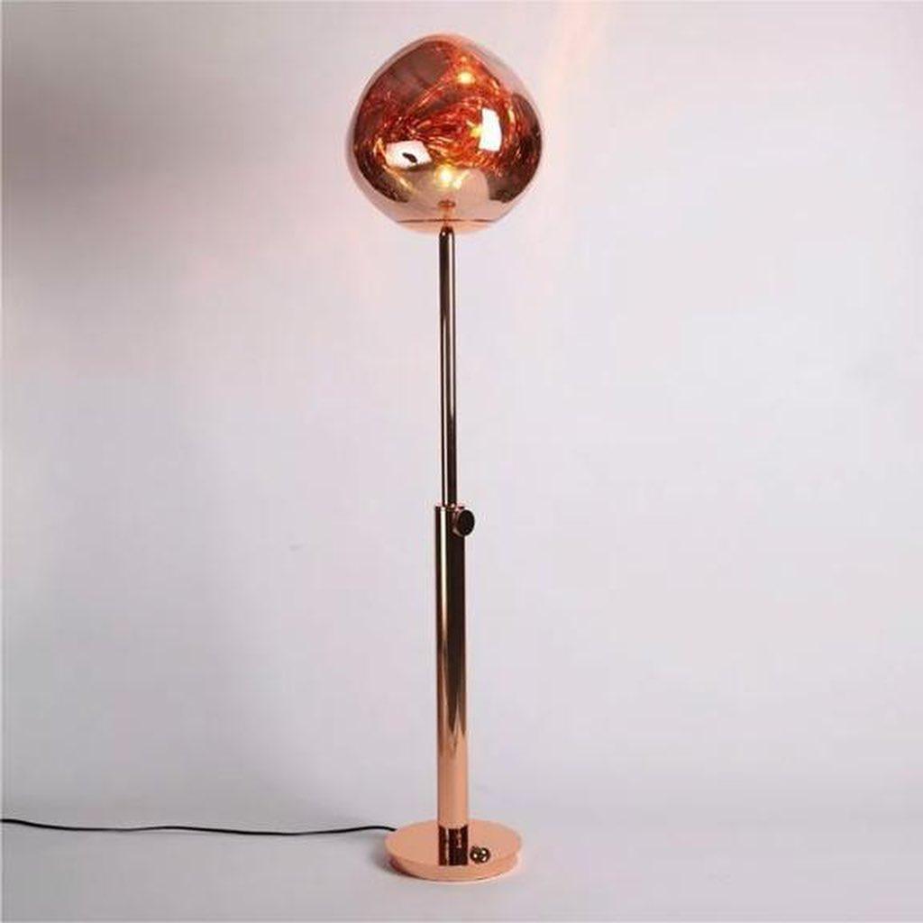 Lava Art Floor Lamp with LED, Dimmable, Copper Finish