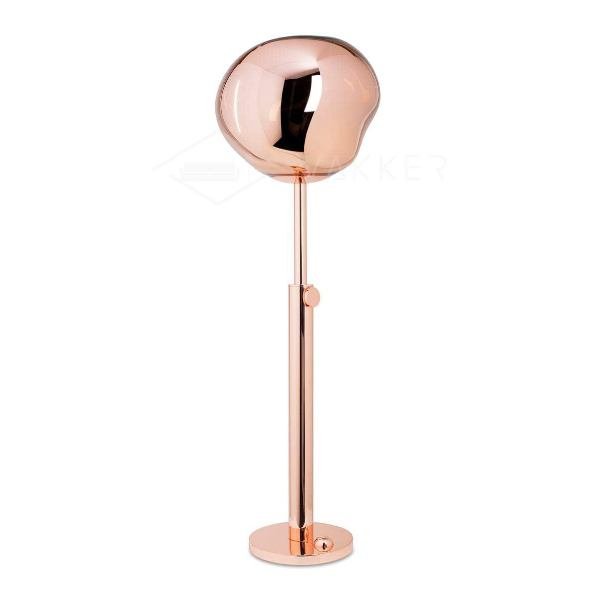 Lava Art Floor Lamp with LED, Dimmable, Copper Finish