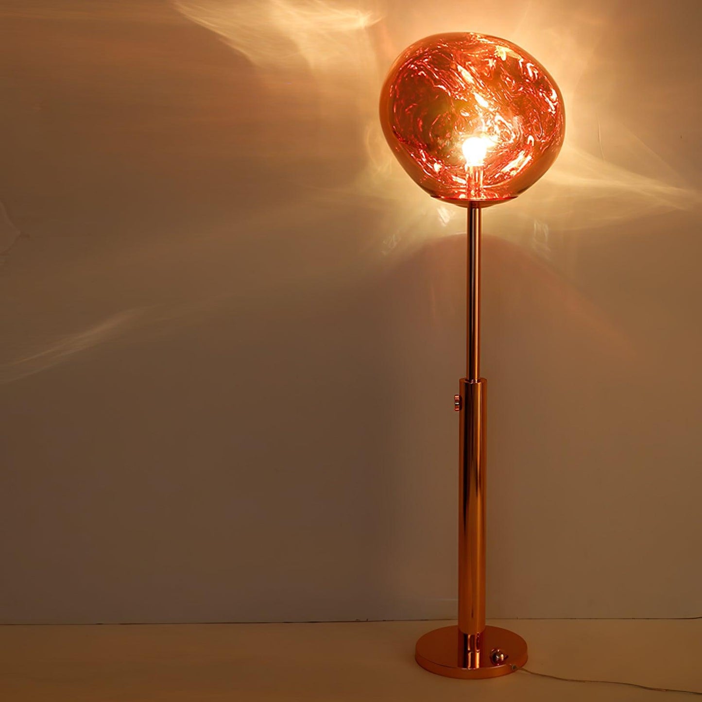 Lava Art Floor Lamp with LED, Dimmable, Copper Finish