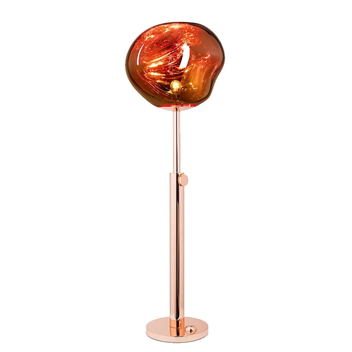 Lava Art Floor Lamp with LED, Dimmable, Copper Finish