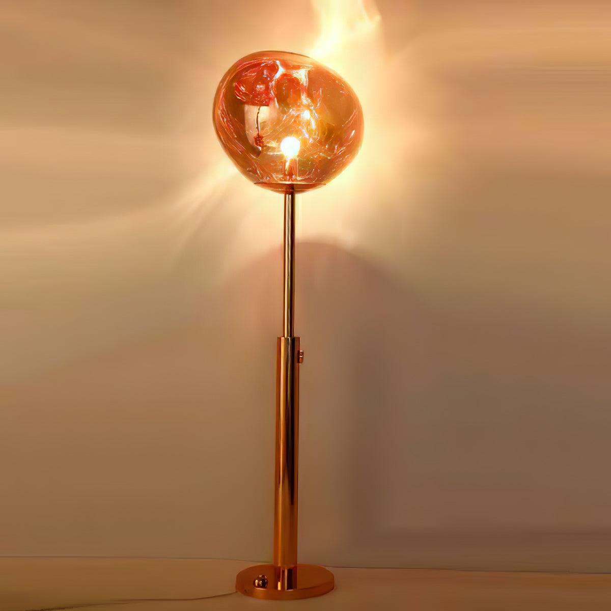 Lava Art Floor Lamp with LED, Dimmable, Copper Finish