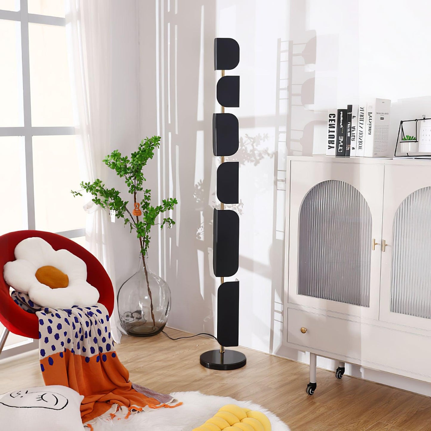 Leagan Floor Lamp - LED Metal Marble Indoor Light
