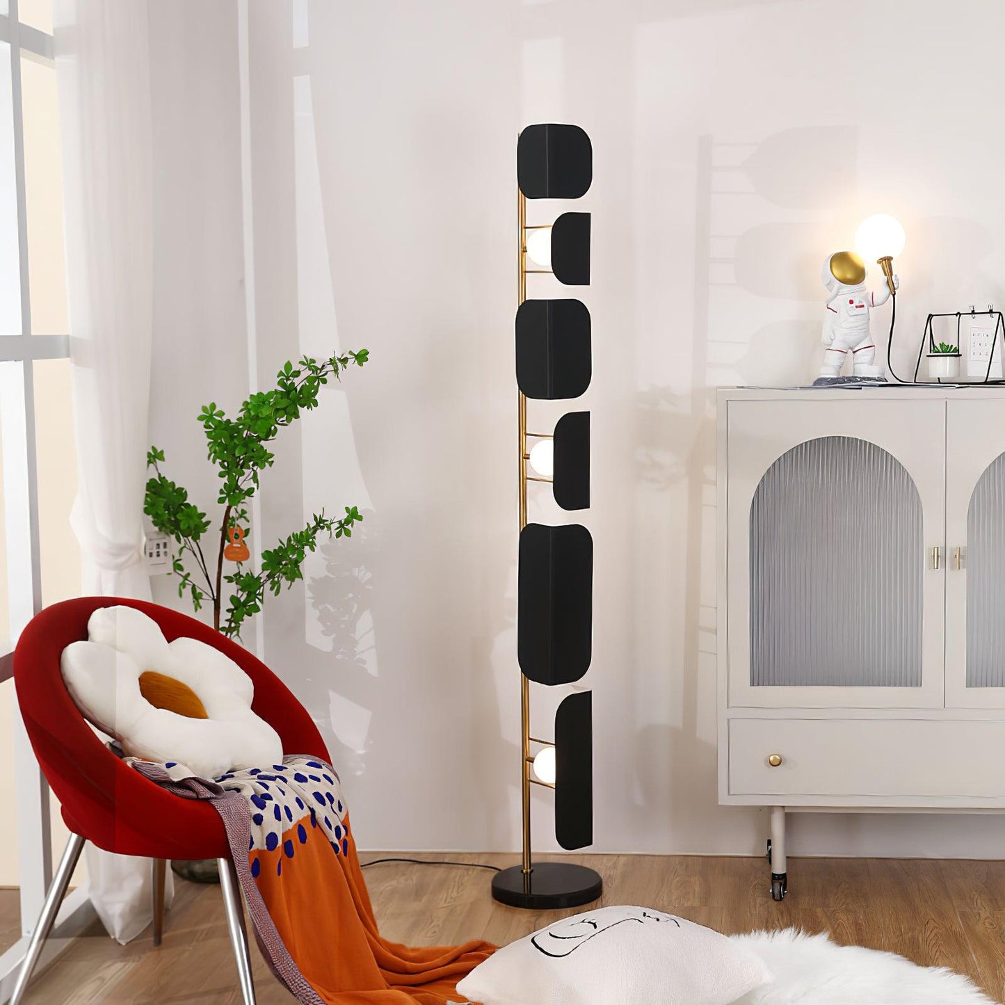 Leagan Floor Lamp - LED Metal Marble Indoor Light
