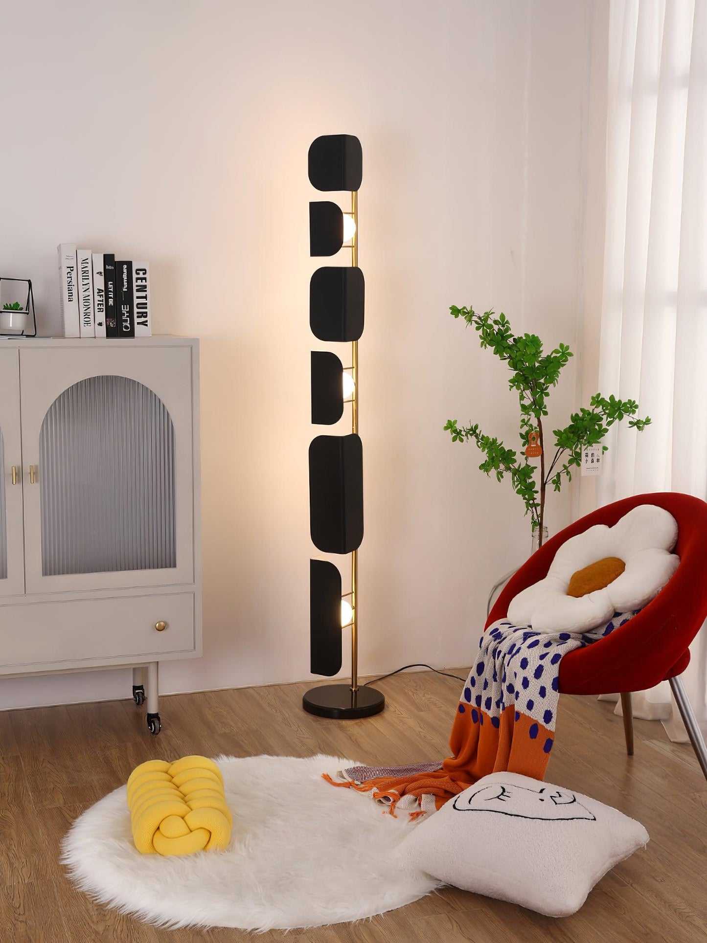 Leagan Floor Lamp - LED Metal Marble Indoor Light