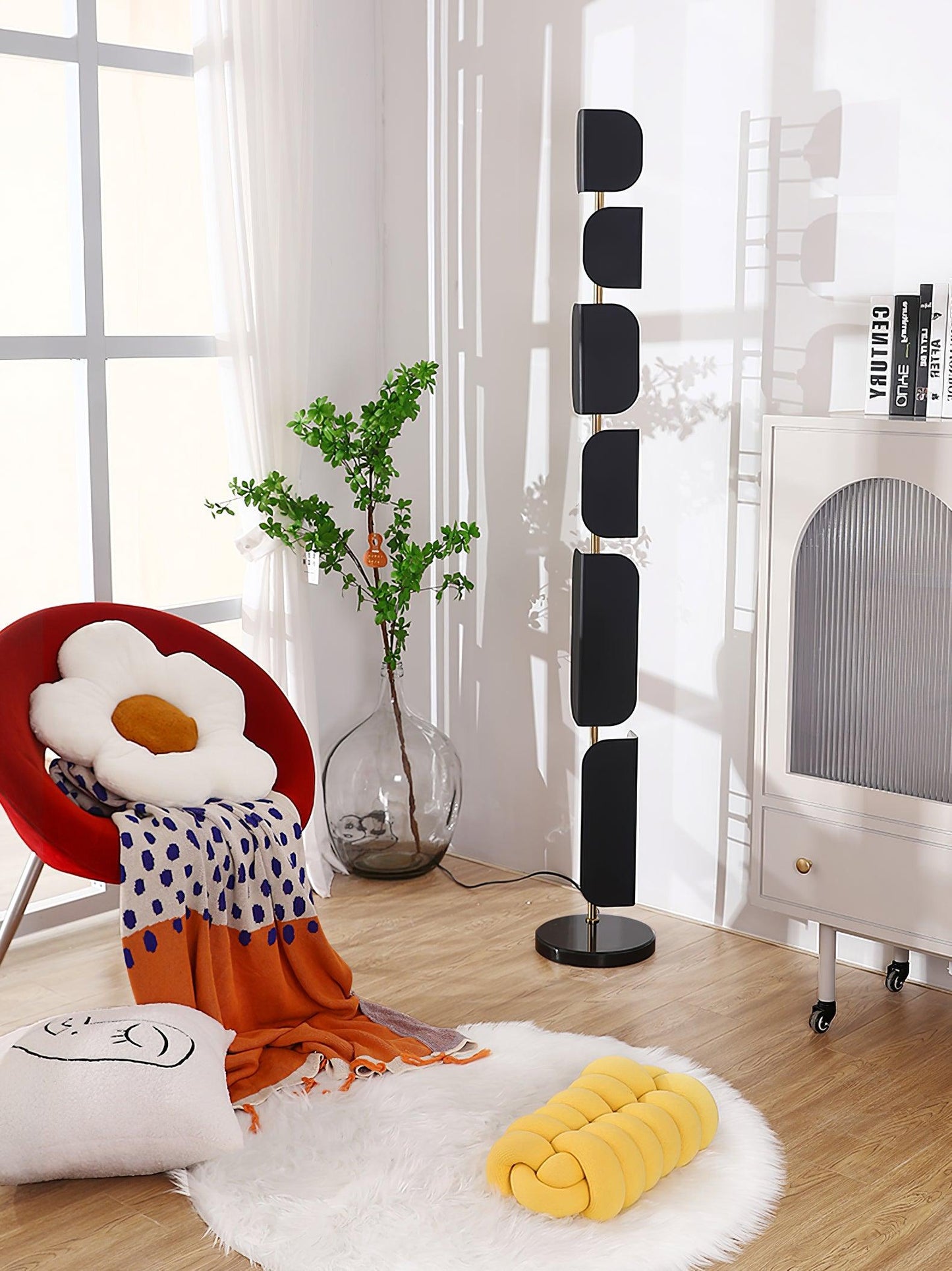 Leagan Floor Lamp - LED Metal Marble Indoor Light