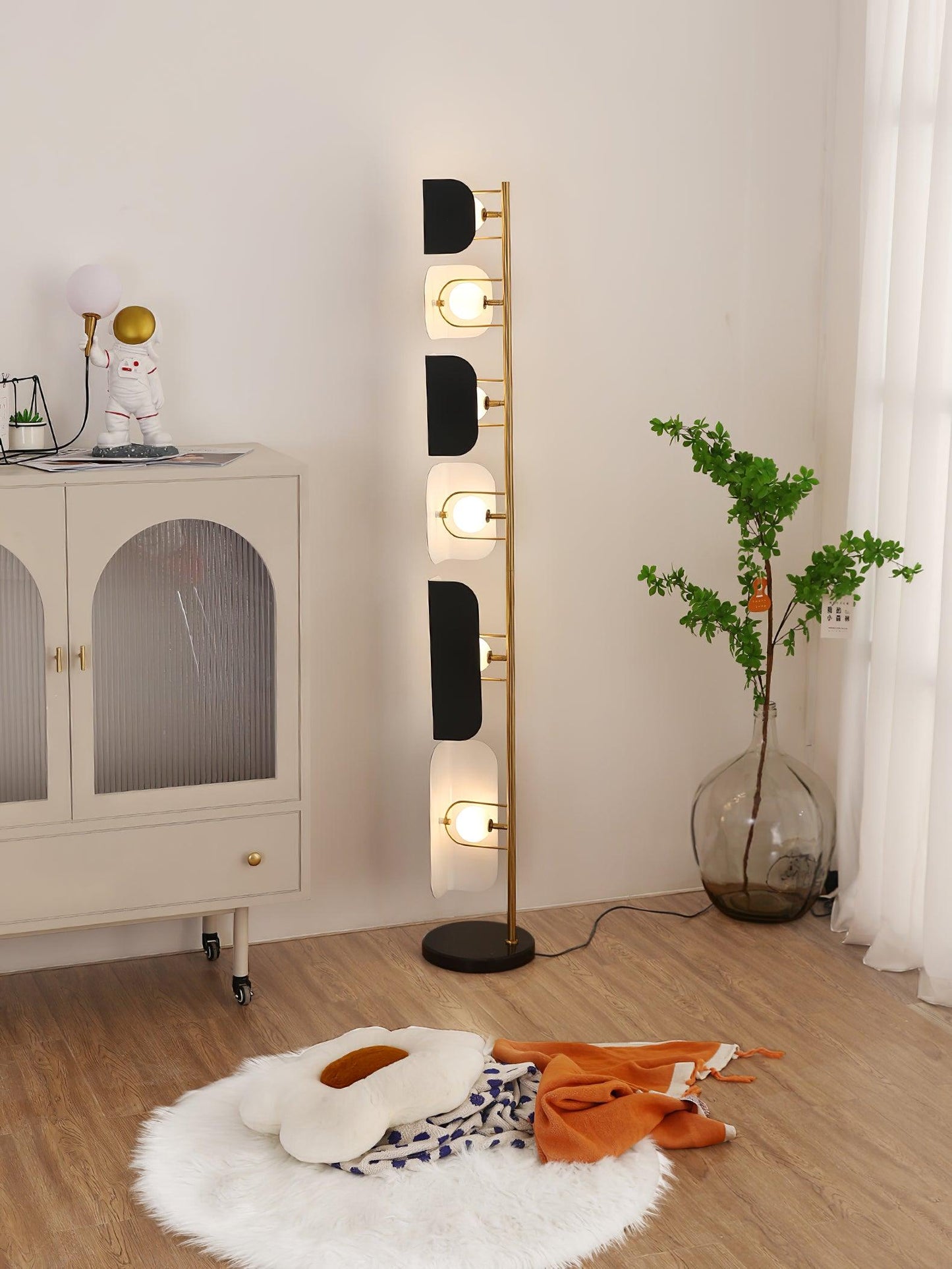 Leagan Floor Lamp - LED Metal Marble Indoor Light