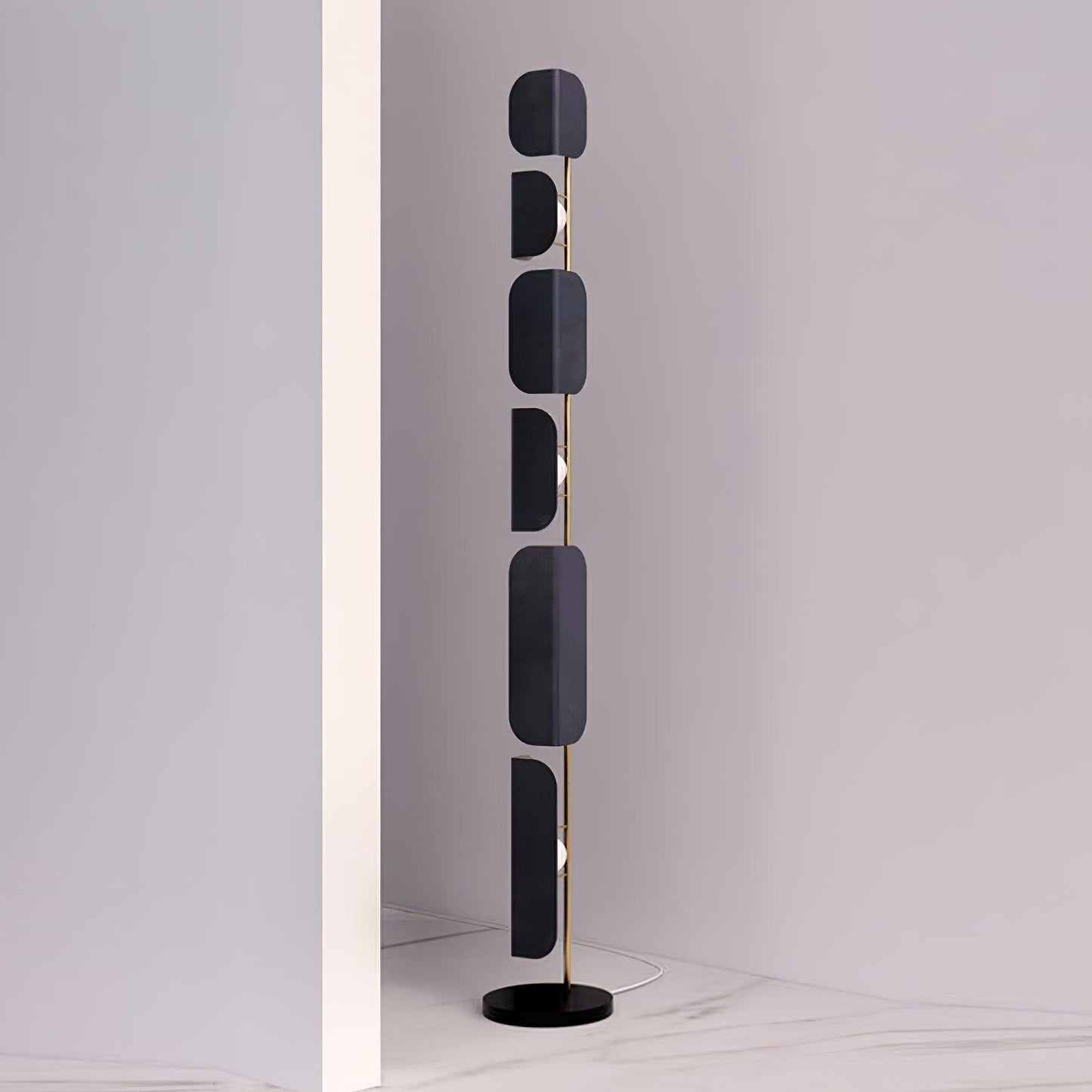 Leagan Floor Lamp - LED Metal Marble Indoor Light