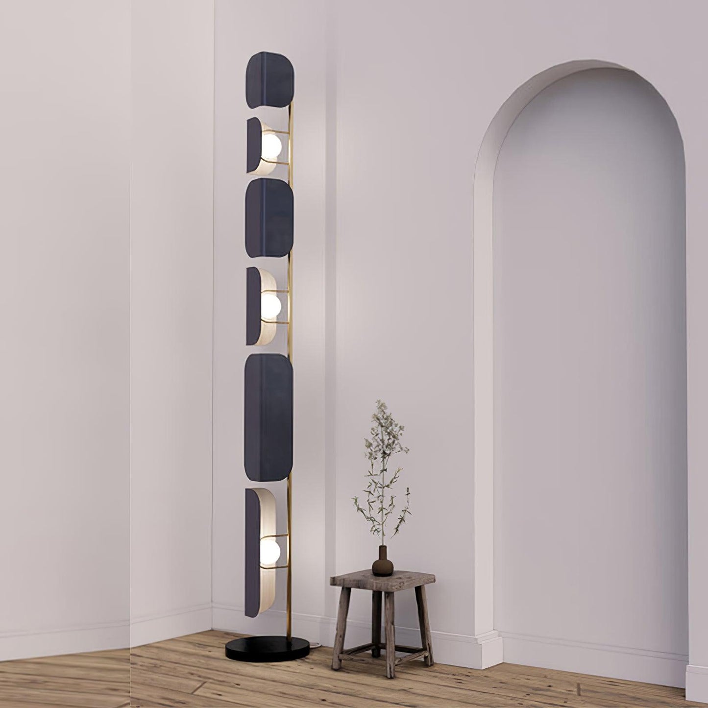 Leagan Floor Lamp - LED Metal Marble Indoor Light