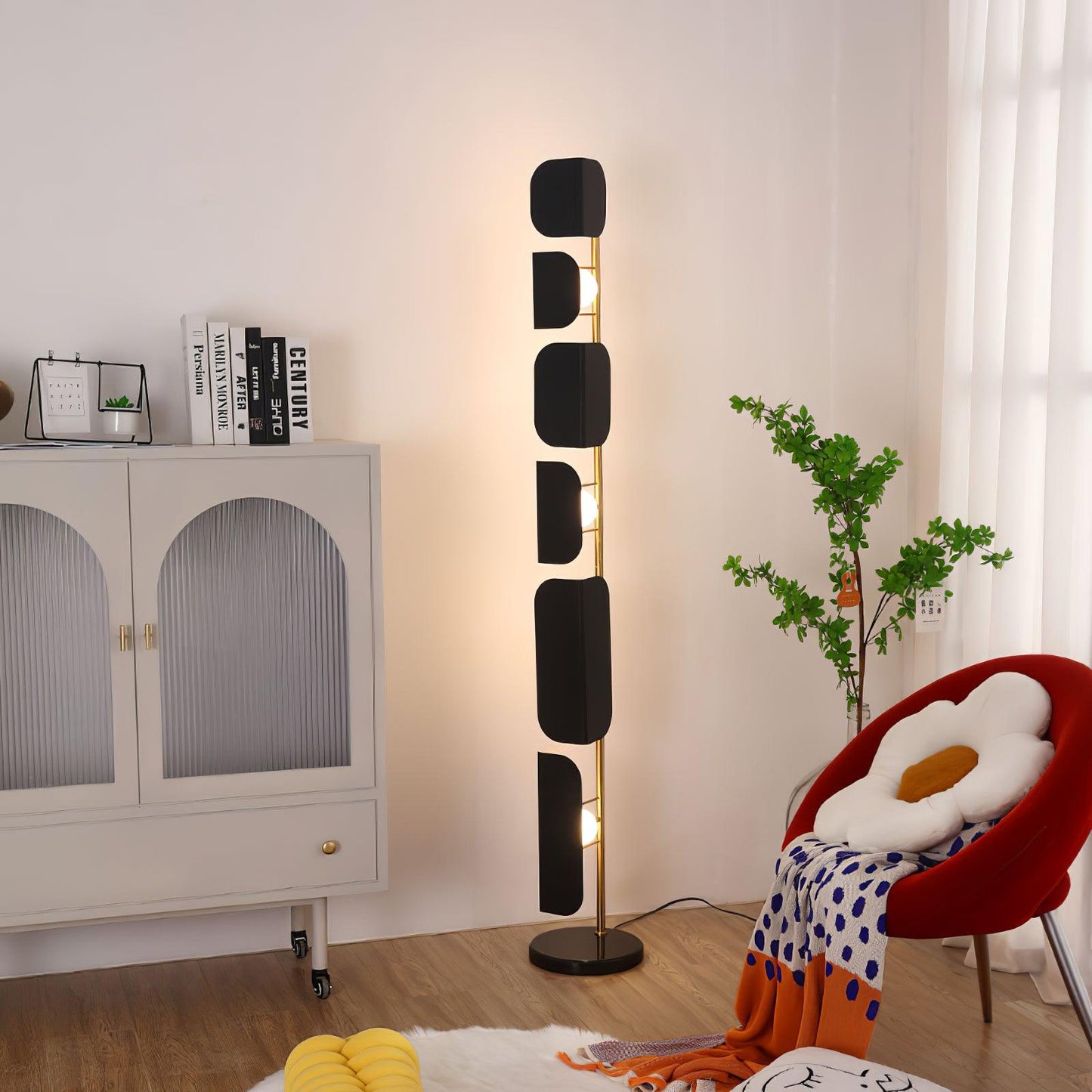 Leagan Floor Lamp - LED Metal Marble Indoor Light