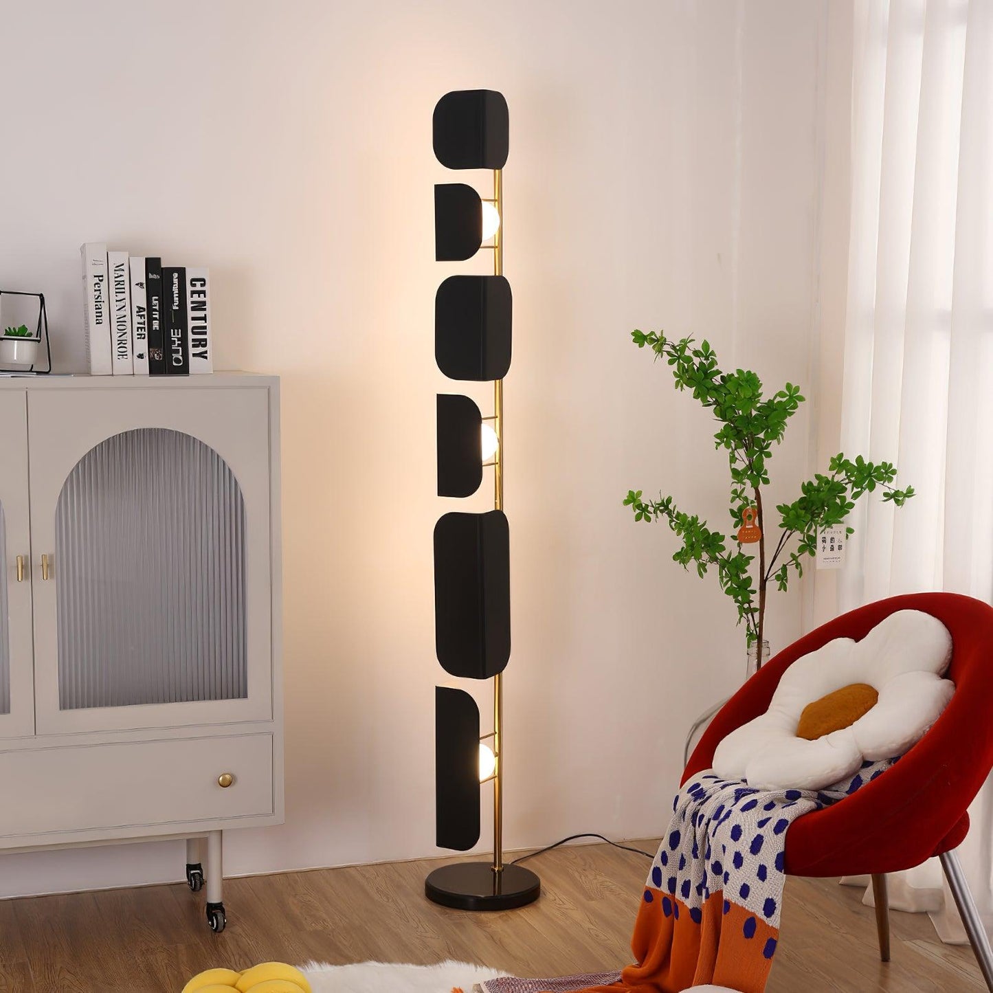 Leagan Floor Lamp - LED Metal Marble Indoor Light