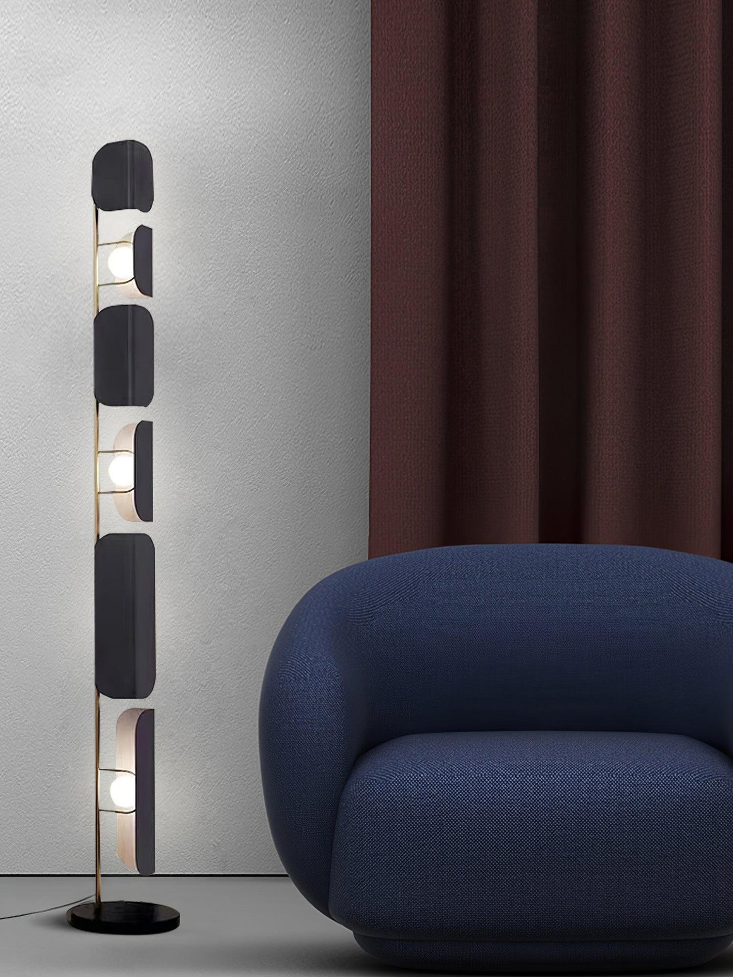 Leagan Floor Lamp - LED Metal Marble Indoor Light