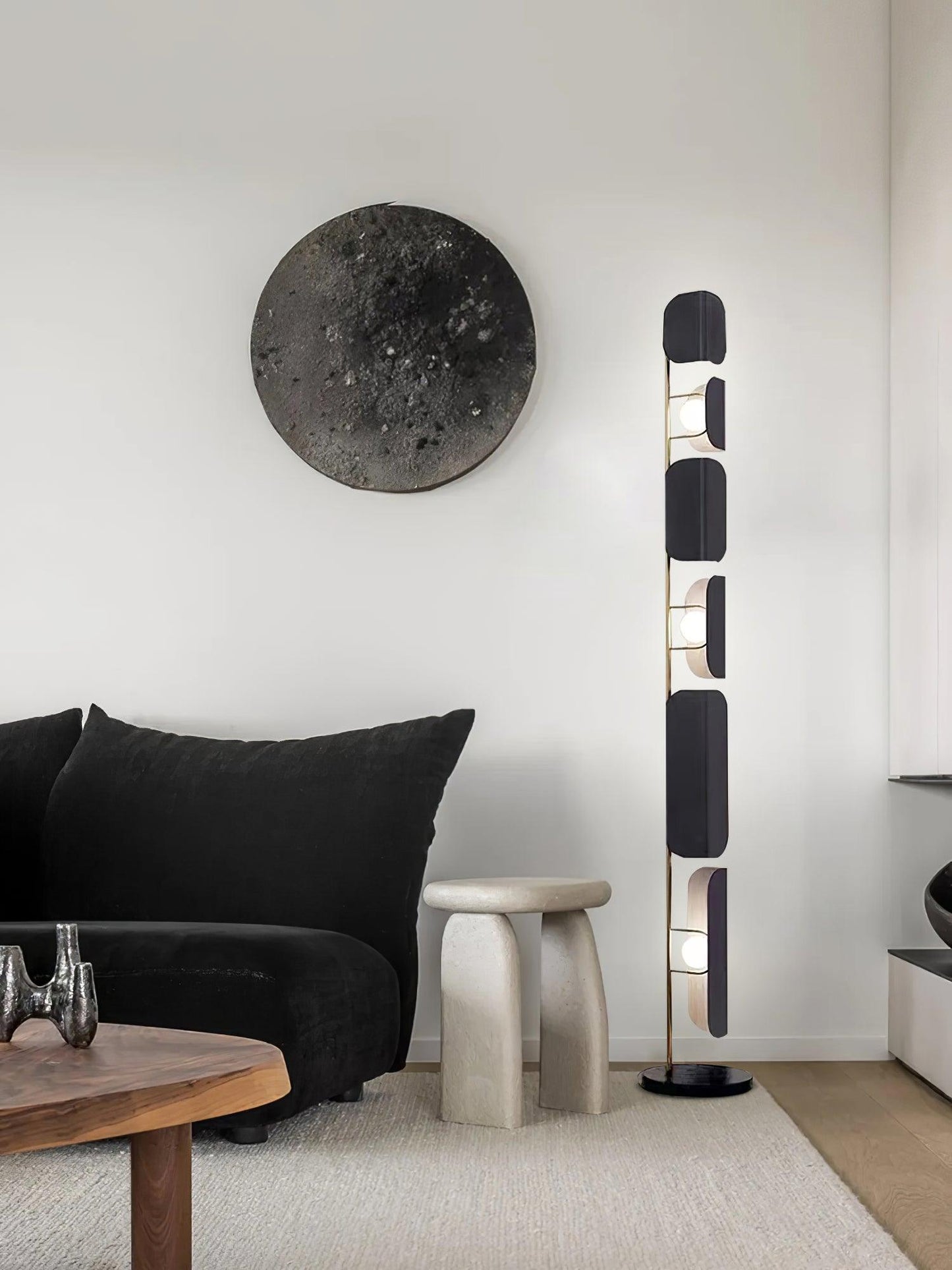 Leagan Floor Lamp - LED Metal Marble Indoor Light
