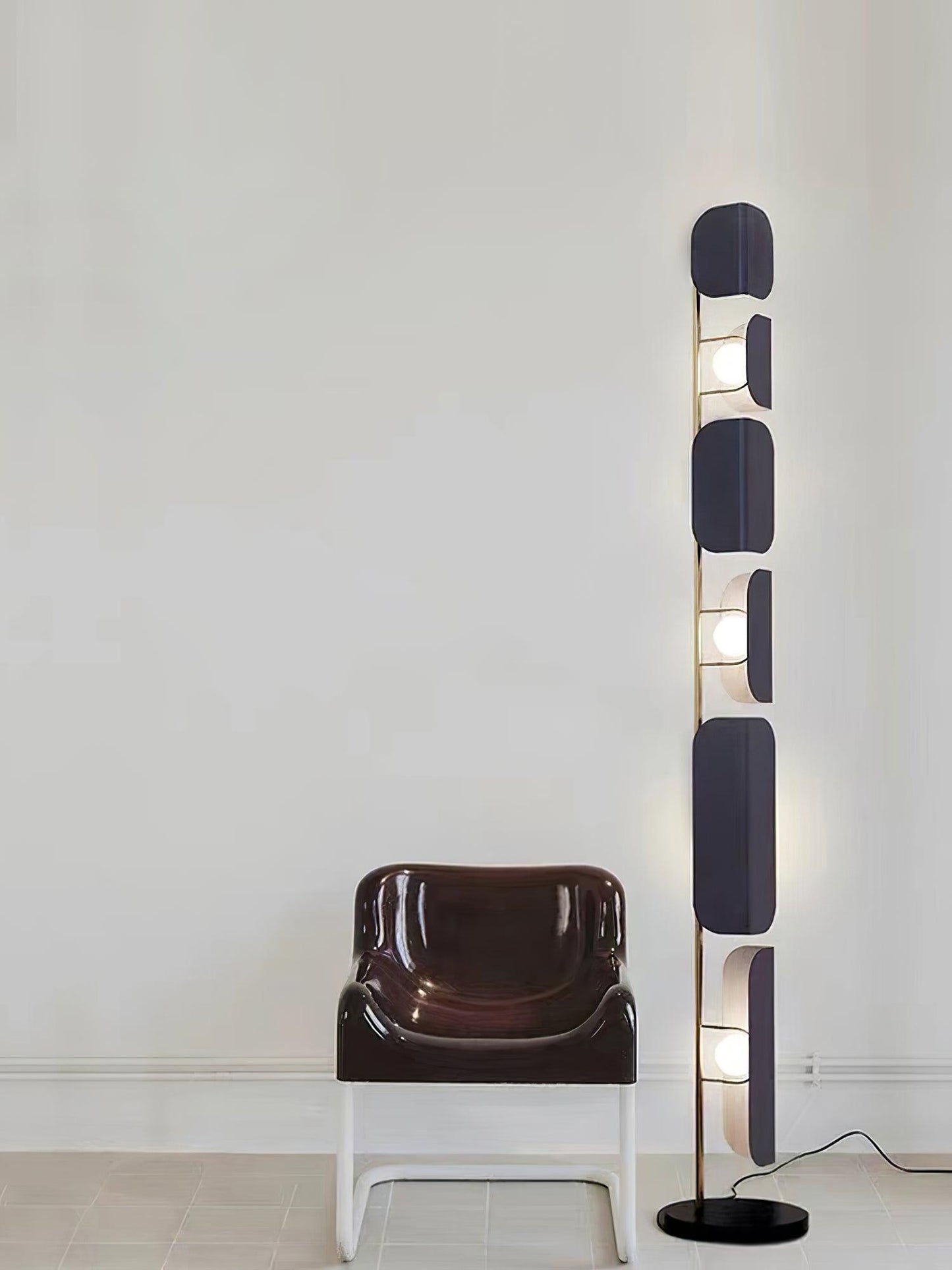 Leagan Floor Lamp - LED Metal Marble Indoor Light