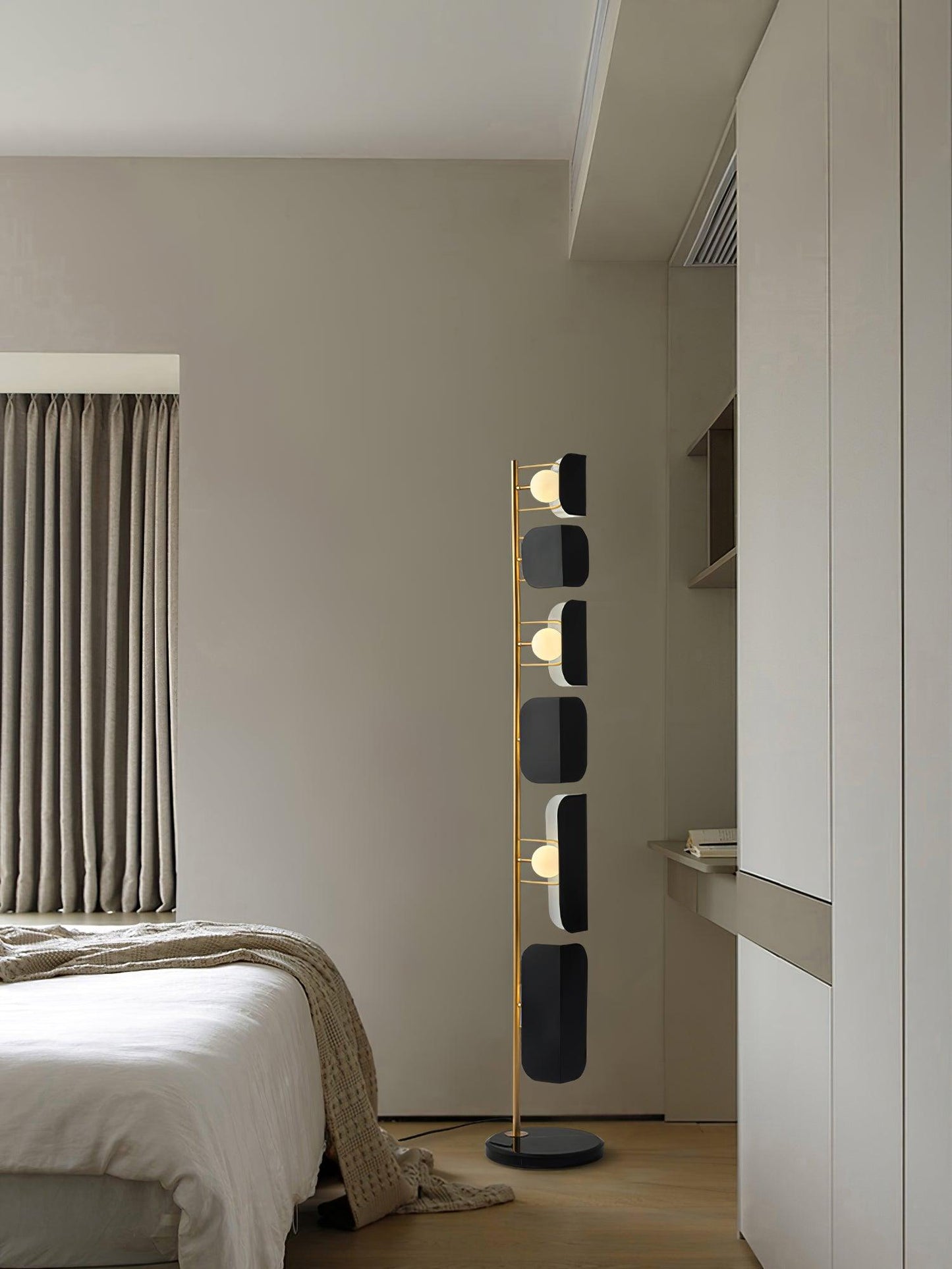 Leagan Floor Lamp - LED Metal Marble Indoor Light