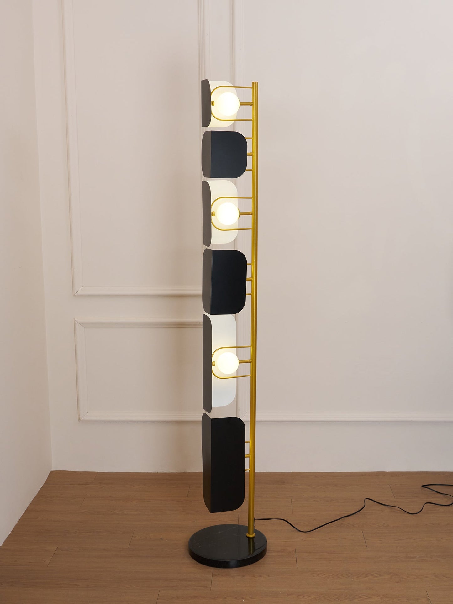 Leagan Floor Lamp - LED Metal Marble Indoor Light