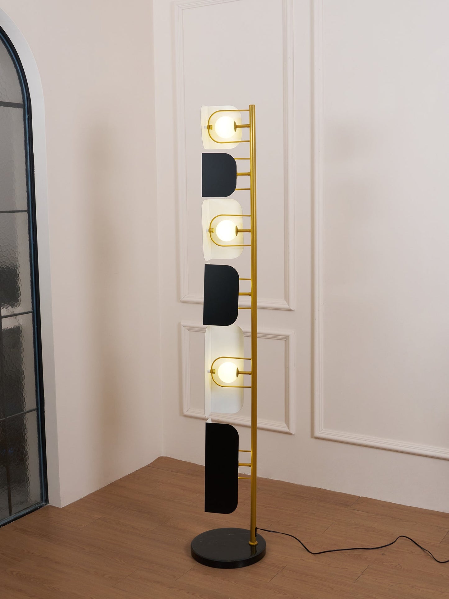 Leagan Floor Lamp - LED Metal Marble Indoor Light